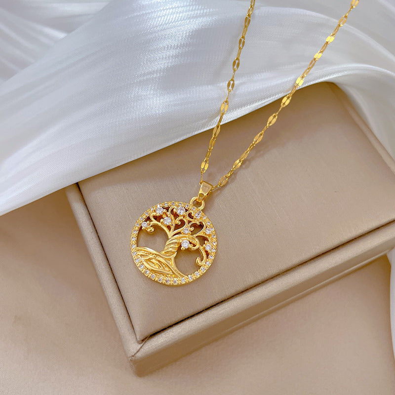 Gold-plated Lucky Tree Light Luxury Necklace