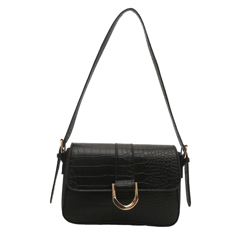 Premium Faux Leather With Croc Texture Shoulder Bag