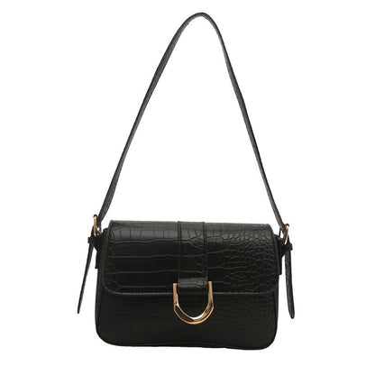 Premium Faux Leather With Croc Texture Shoulder Bag