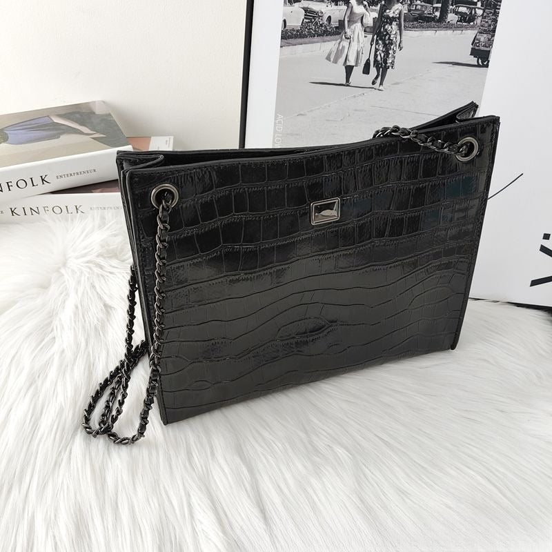 Croc Leather Light Luxury Shoulder Bag