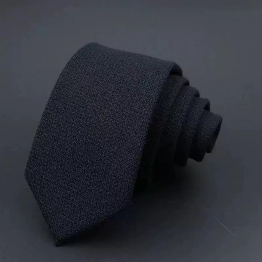 Thickened Sanded Fabric Hand Hit Men's Business Solid Color Tie