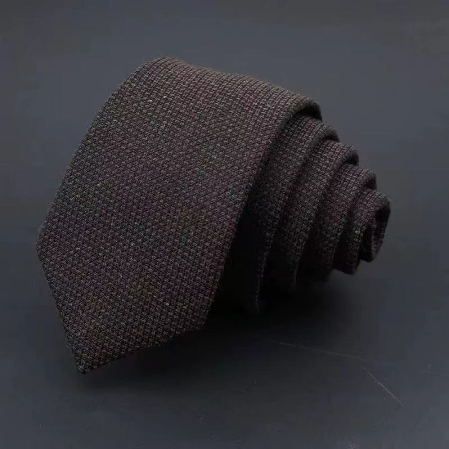 Thickened Sanded Fabric Hand Hit Men's Business Solid Color Tie