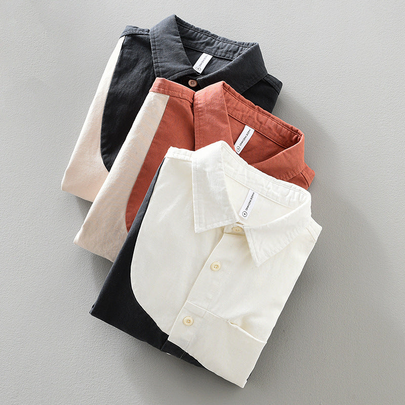 Stitching Long-sleeved Casual Shirt for Men