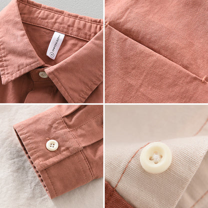 Stitching Long-sleeved Casual Shirt for Men