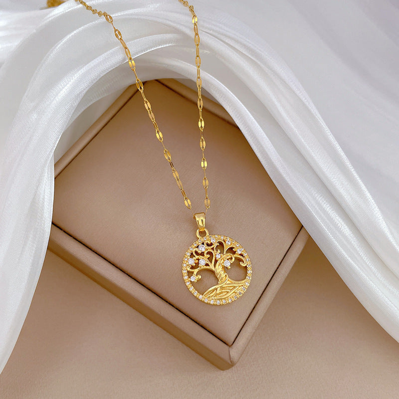 Gold-plated Lucky Tree Light Luxury Necklace