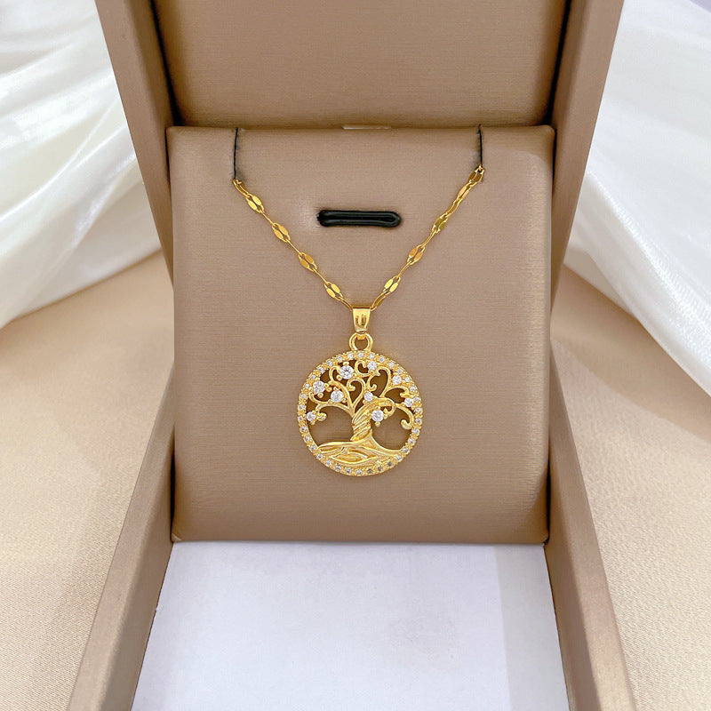 Gold-plated Lucky Tree Light Luxury Necklace