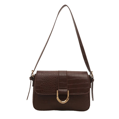 Premium Faux Leather With Croc Texture Shoulder Bag