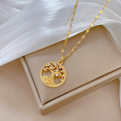 Gold-plated Lucky Tree Light Luxury Necklace