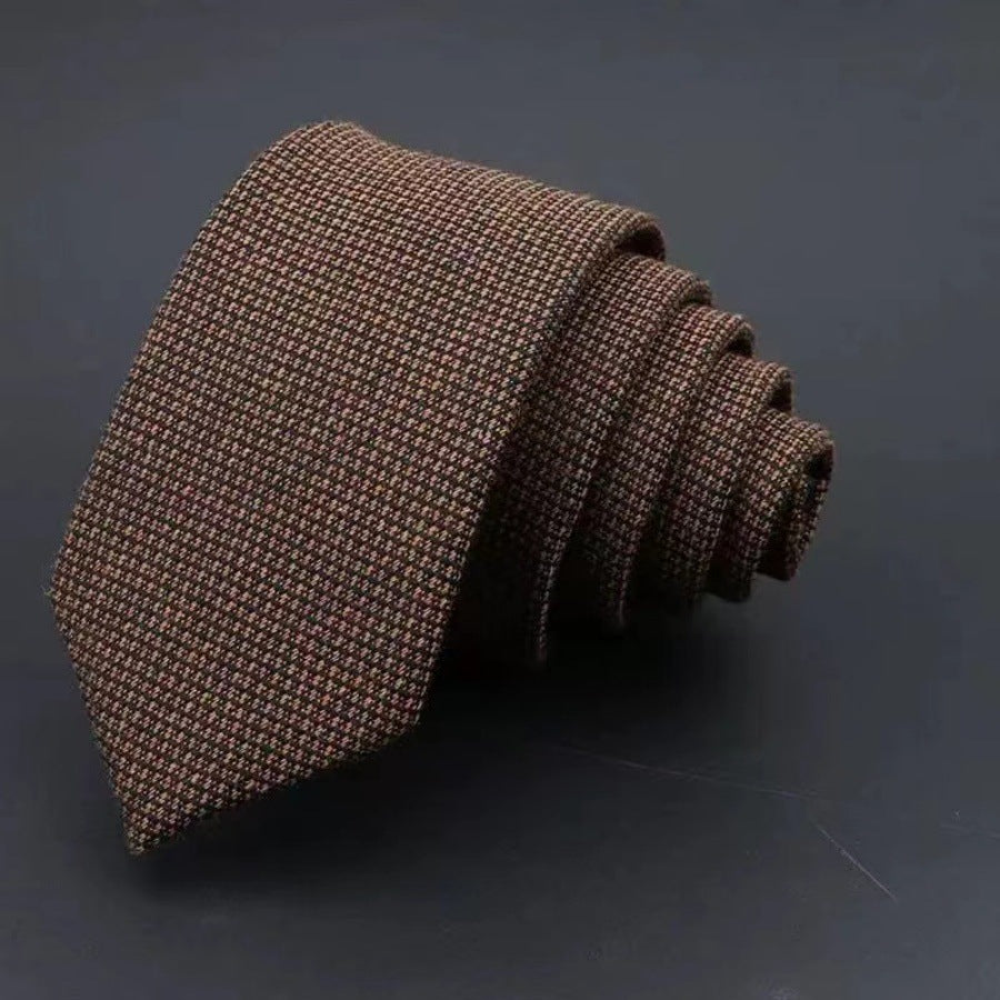Thickened Sanded Fabric Hand Hit Men's Business Solid Color Tie