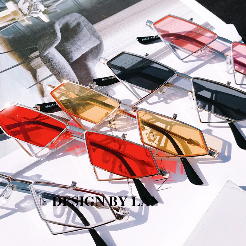 Unisex  Vintage Metal Frame Flip up Triangle Sun Glasses