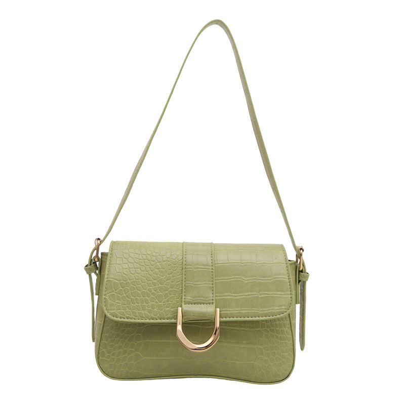 Premium Faux Leather With Croc Texture Shoulder Bag
