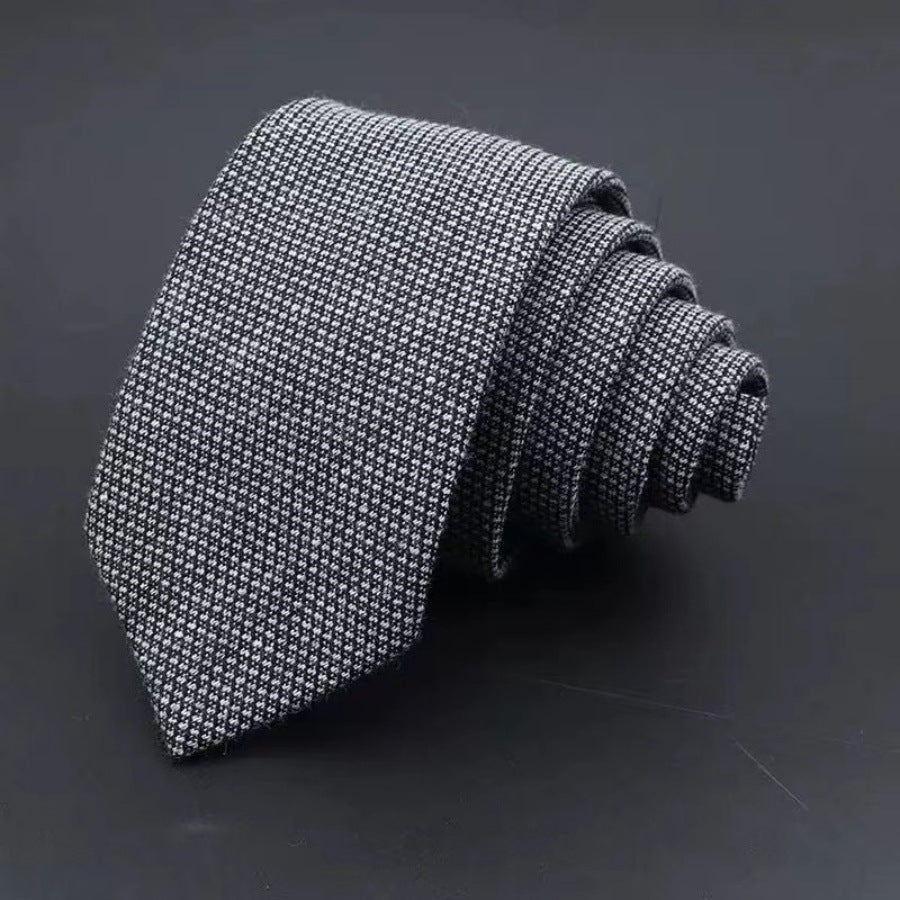 Thickened Sanded Fabric Hand Hit Men's Business Solid Color Tie