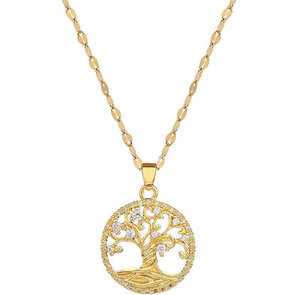 Gold-plated Lucky Tree Light Luxury Necklace