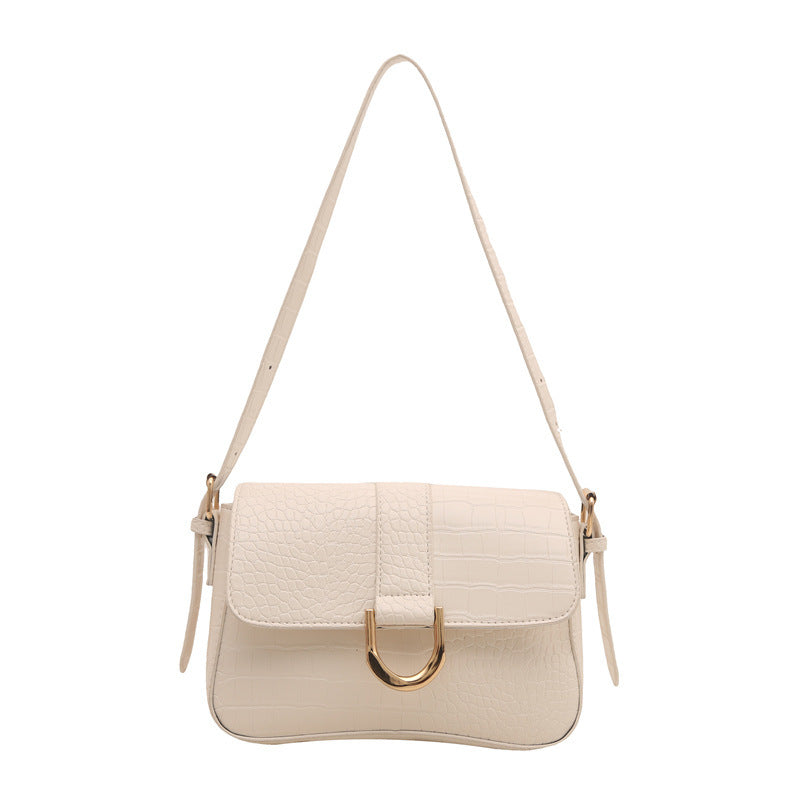 Premium Faux Leather With Croc Texture Shoulder Bag